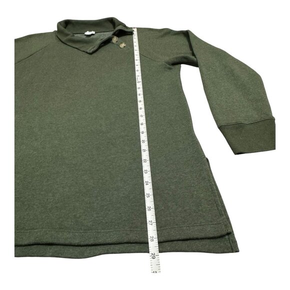 J.Crew Shawl Collar Pullover Green Fleece Lined Sweatshirt Men’s Large - Picture 5 of 10